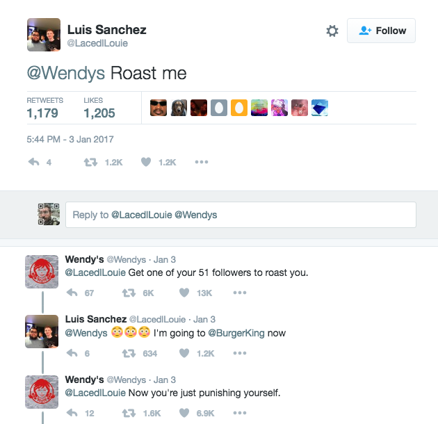 wendys twitter roast