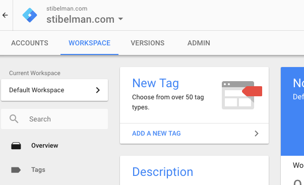 Click on the New Tag button to get started.