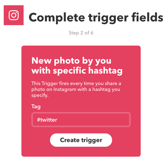 IFTTT Twitter hashtag